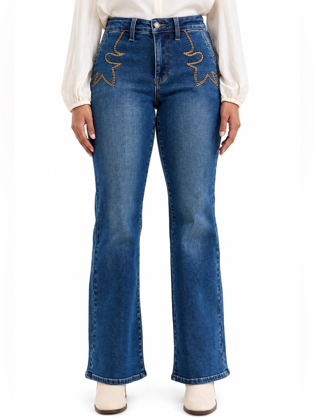 NEW Judy Blue Style #82677 Mid Rise Daisy Tummy Control Bootcut Jeans